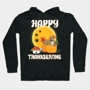 Staffordshire Terrier Seeing Turkey Dish Happy Halloween Thanksgiving Merry Christmas Day Hoodie